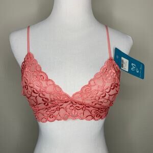 NWT Coral Sheer Mesh Stretch Bralette Sz Large